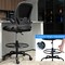 Drafting Chair Tall Office Chair with Flip-up Armrests Executive Ergonomic Computer Standing Desk Chair with Lumbar Support and Adjustable Footrest Ring (Black)